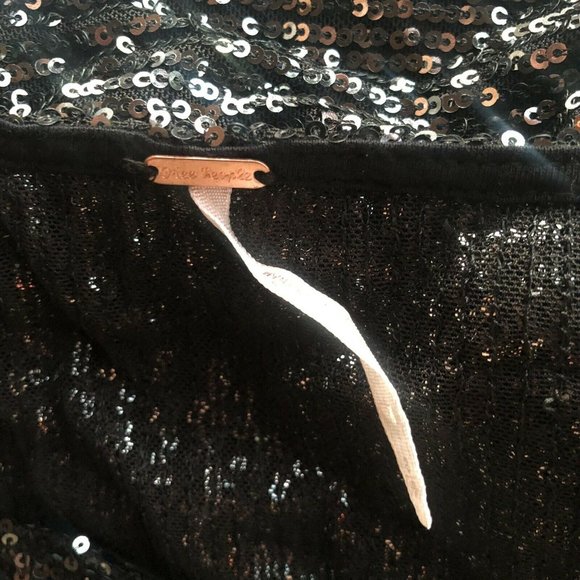 Free People Giselle Mini Dress Black Sequins Party - Picture 6 of 9